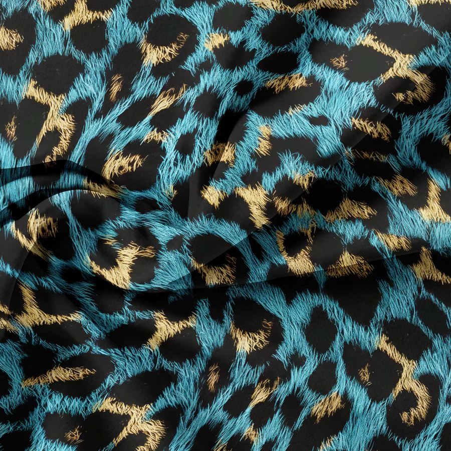3-teiliges Bettwäsche-Set mit blauem Leopardenmuster, atmungsaktive Bettwäsche mit Grafikdruck, B/H: 135 x 200 cm - Bild 3