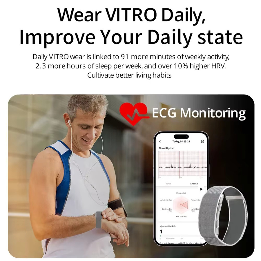 LIGE Smartwatch Fitness Tracker mit EKG, Blutdruck- und Temperaturmessung, wasserdicht, Schwarz - Bild 2