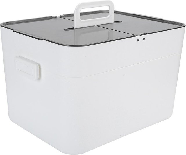 GoolRC Aufbewahrungsbox mit Deckel aus Kunststoff, doppellagig und staubdicht, Grau/Weiß/Transparent - Bild 1