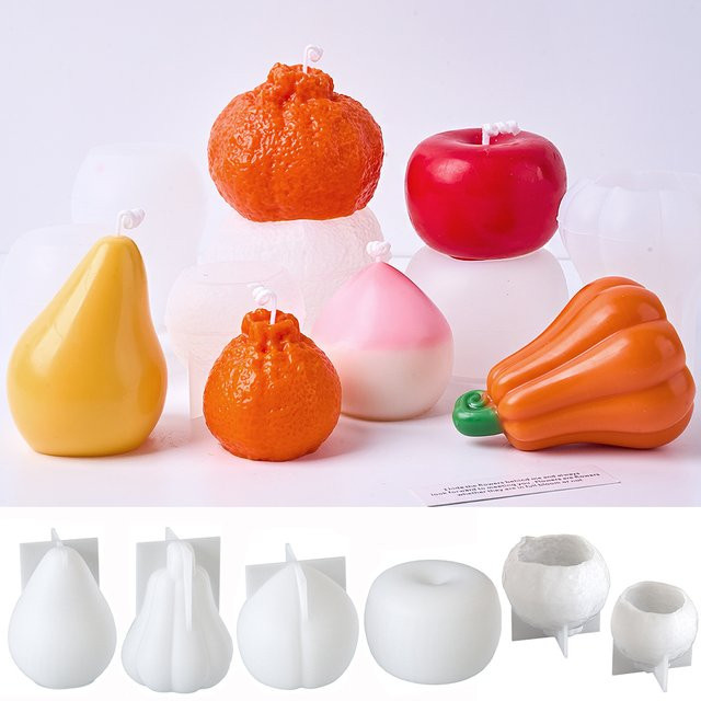 UDOCOOL DIY Obst Serie Silikonform für 3D Seife und Duftkerzen in Orange und Multicolour - Bild 1