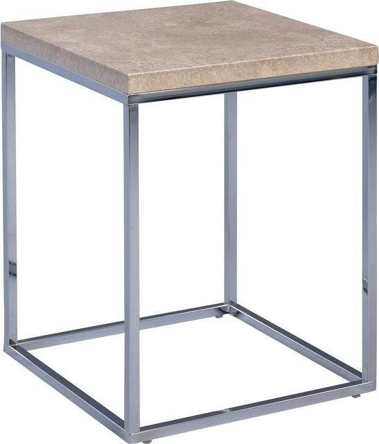 Beistelltisch OLAF von M2 KOLLEKTION in Grau mit Betonoptik und Metall, B/T/H: 52 x 40 x 40 cm - Bild 1