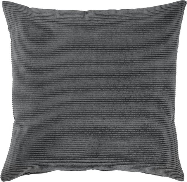 ERWIN M. Dekokissenbezug Cordoba aus Cord in Anthrazit, Breite: 50 cm, Höhe: 50 cm, Tiefe: 50 cm - Bild 1