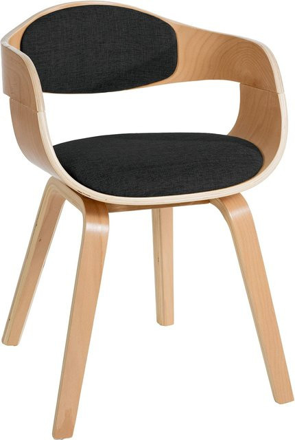 CLP Esszimmerstuhl Kingston ergonomischer Lehnstuhl mit Stoffbezug und Holzgestell belastbar bis 150 kg - Bild 1