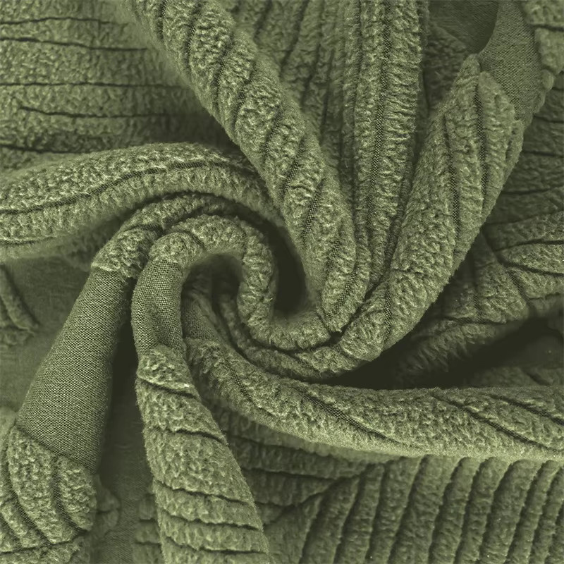 WANERQU Jacquard Ottoman Hockerbezug mit floralem Muster in Grün, dehnbarer quadratischer Fußhockerbezug - Bild 2