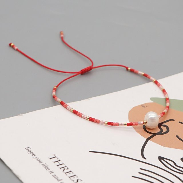 Go2Boho Armband, Perlen, Rot Ombre, Miyuki Glas Rocailles, Damen - Bild 1