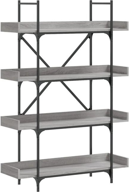 vidaXL Bücherregal mit 4 Böden in Grau Sonoma, Industrial Design aus Holzwerkstoff, B: 100 cm, T: 33 cm, H: 145,5 cm - Bild 1