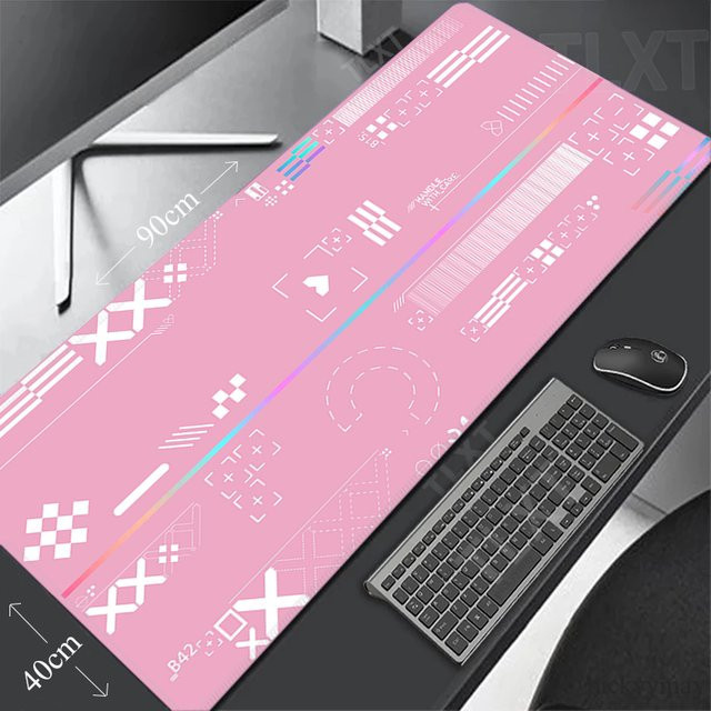 TLXT Gaming Mousepad Rosa, Großes Schreibtischunterlage für PC und Tastatur, B/B/H: 90 x 40 cm - Bild 1
