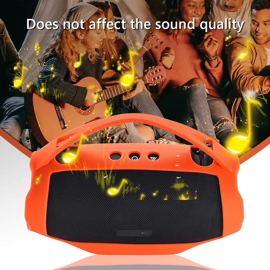 ALLOYSEED Silikonhülle für JBL Xtreme 4 BT Lautsprecher, stoßfeste Tragetasche mit Griff, Schwarz - Bild 2