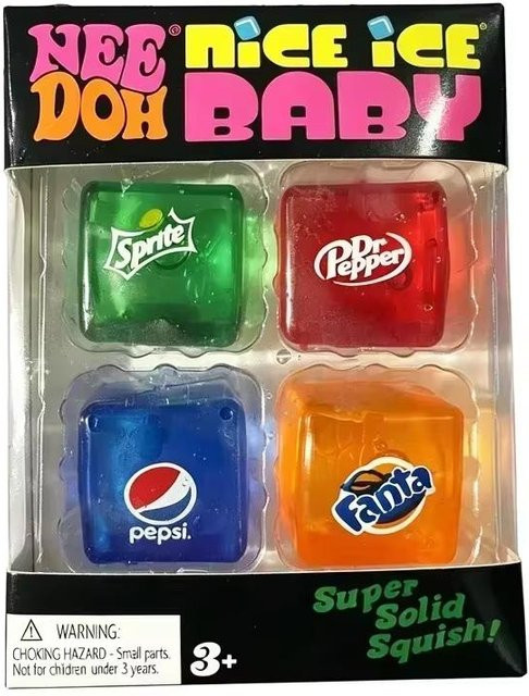 NEEDOH Mini Nice Eiswürfel Stressabbau Squishy Würfel, 4er Pack Set, dunkelgrau - Bild 1