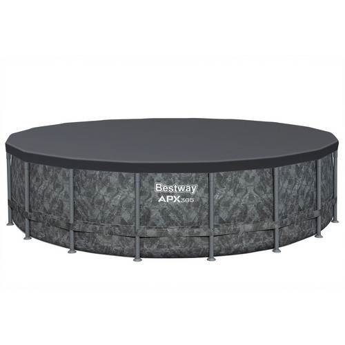 Bestway APX365 Frame Pool Set mit Sandfilteranlage, rund, Farbe: Grau/Marmor, Durchmesser: 549 cm, Höhe: 132 cm - Bild 3