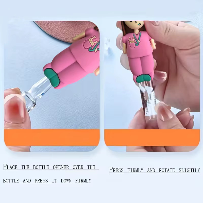 Spritzenförmiger Ampullenöffner als Werkzeug zum Öffnen von Fläschchen mit Gummistopfen inklusive Schlüsselanhänger für medizinisches Fachpersonal - Bild 1