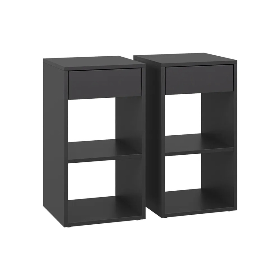 Vicco Nachttisch Dany Anthrazit 2er Set B/T/H: 35 x 35 x 65 cm - Bild 2