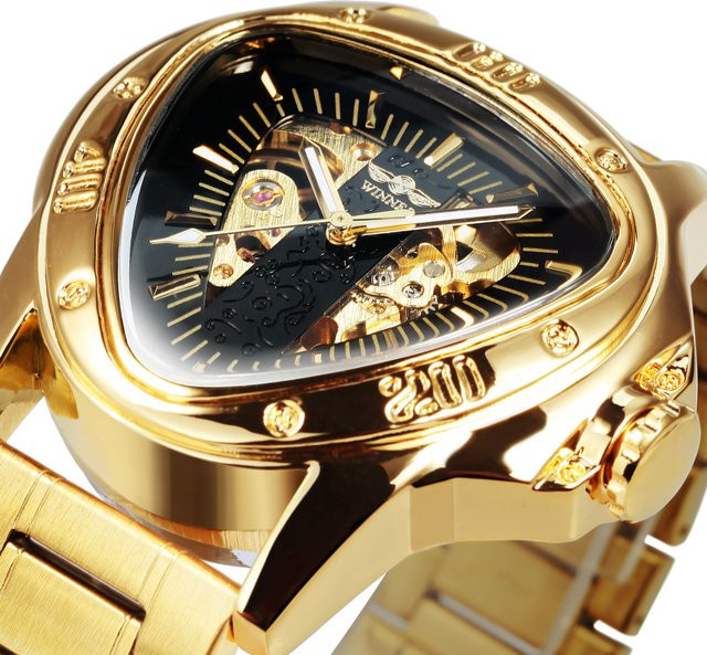 WINNER Armbanduhr, Automatik, Skelett, Edelstahl, Gold, Herren - Bild 1