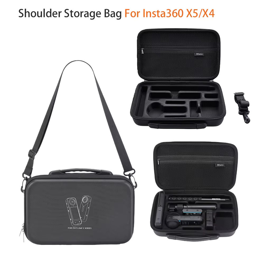 ZNTCH Tragbare EVA Hard Shell Schutzhülle und Schultertasche für Insta360 X5 und X4 in Schwarz - Bild 7