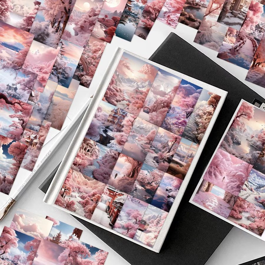 Rosa Landschaft Heilung Aufkleber für Laptop, Scrapbook und Briefpapier, 50 Stück - Bild 3