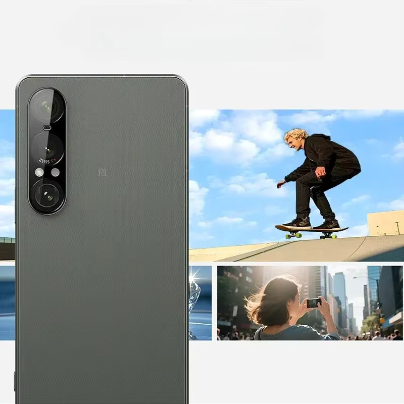 Sony Xperia 1 VII Kamera Objektiv Schutzfolie aus gehärtetem Glas in Schwarz mit Ultra HD 9H Schutz - Bild 2