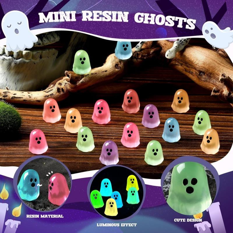 Linyi Toy Leuchtende Halloween Miniaturgeister aus Harz in Multicolour - Bild 4