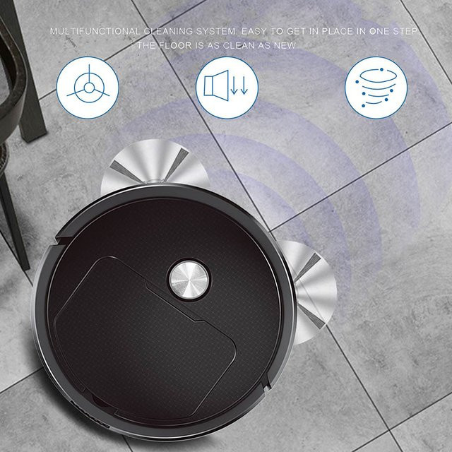 Donirt 3-in-1 Smart Kehrroboter als kabelloser Mini-Staubsauger zum Kehren und Saugen in Schwarz oder Weiß - Bild 1