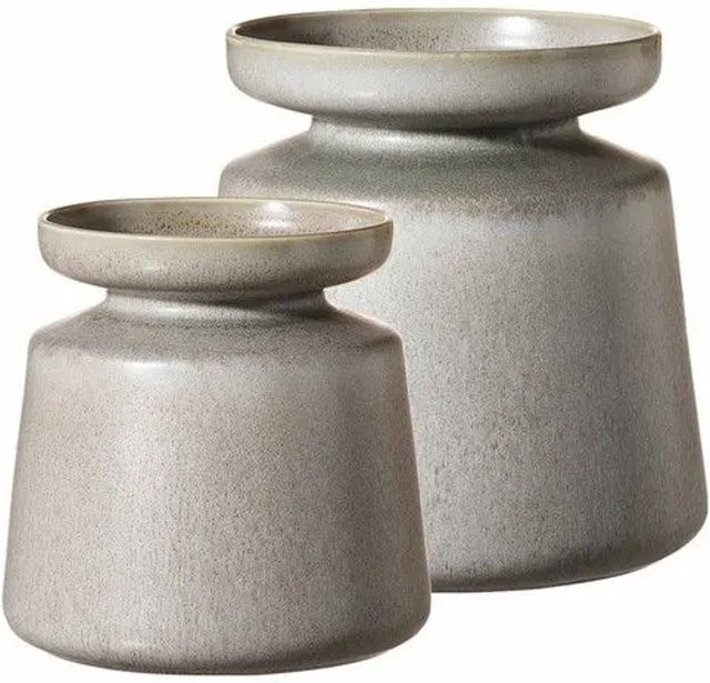 Ritzenhoff & Breker Imperia Vasen-Set 2-teilig aus Steingut in Grau, Höhe: 18 cm und 24,5 cm - Bild 1