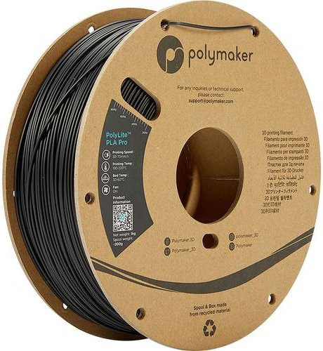 Polymaker PolyLite PLA Pro Filament 1.75mm Schwarz mit hoher Steifigkeit und Schlagfestigkeit für FDM-Drucker - Bild 1