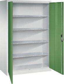 C+P Werkzeugschrank Acurado 7035/6011 in Grau und Grün aus Stahl mit Türen und Schloss, B/T/H: 195 x 120 x 60 cm - Bild 1