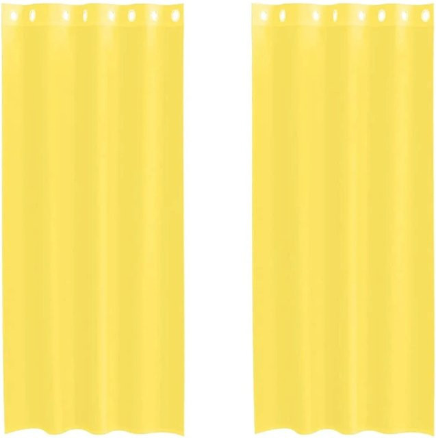 vidaXL Voile Vorhänge mit Ösen, 2er Set, Gelb, Breite: 140 cm, Höhe: 245 cm - Bild 1