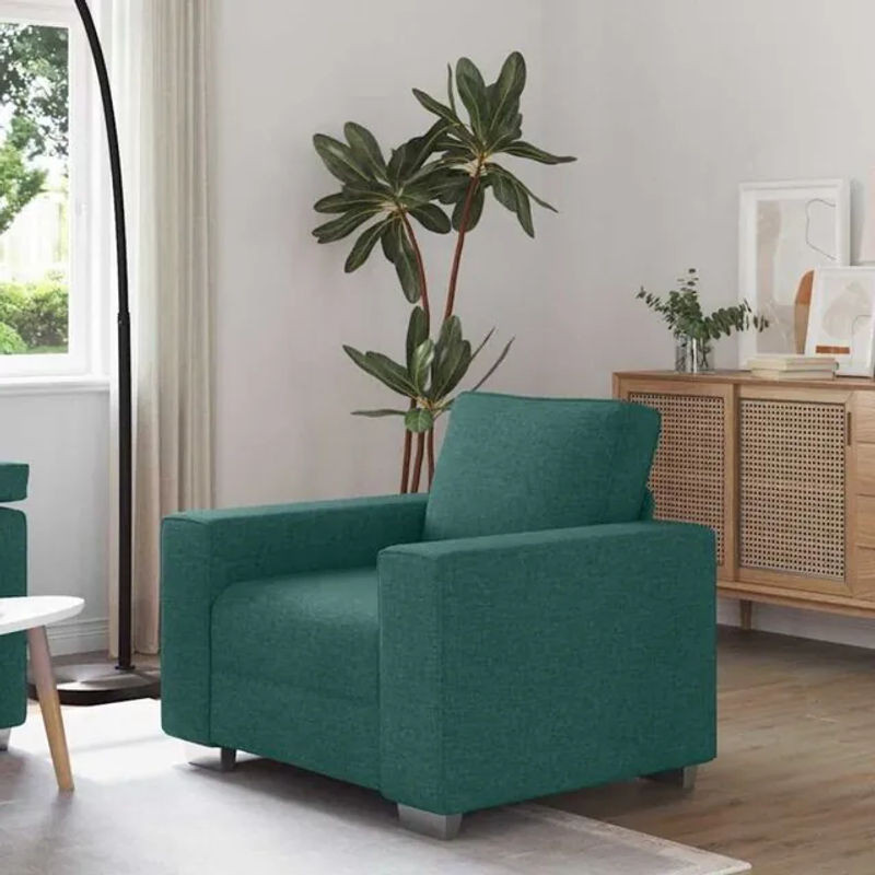 Modernes 1-Sitzer Sofa mit Kissen von vidaXL in Grün aus Stoff, B/T/H: 100 x 77 x 82 cm - Bild 1