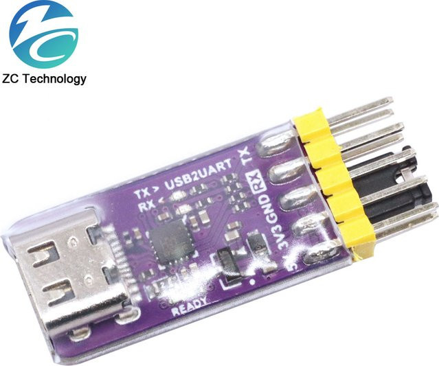 USB zu Serial Port Modul CH343P mit Typ-C Anschluss, 6Mbps, 5V/3,3V TTL, Farbe: Lila - Bild 1
