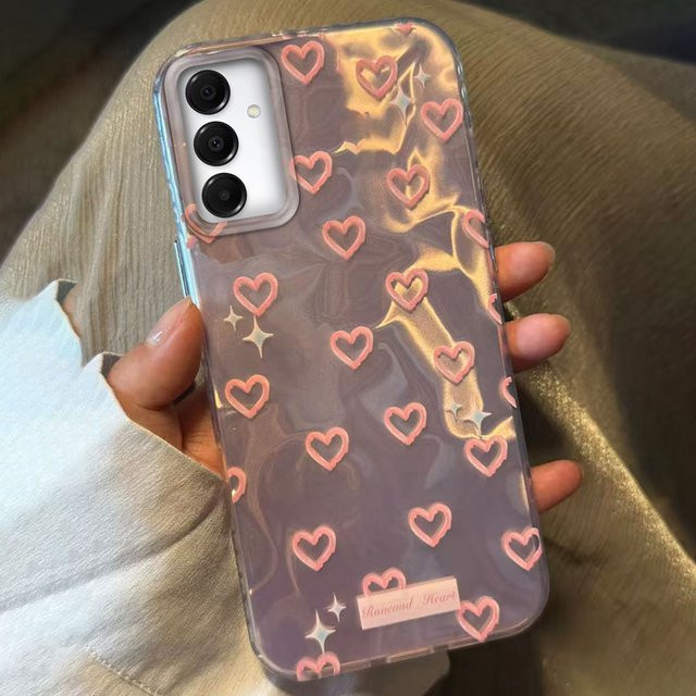 Handytasche mit Rosa Herz Design für Samsung Galaxy A55 A16 A07 A17 A26 A36 A56 A25 A35 A14 A34 A54 A15 A13 A32 A12 - Bild 1