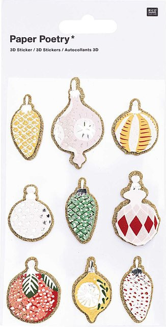 Rico Design Paper Poetry 3D Sticker Baumschmuck classic - Bild 1