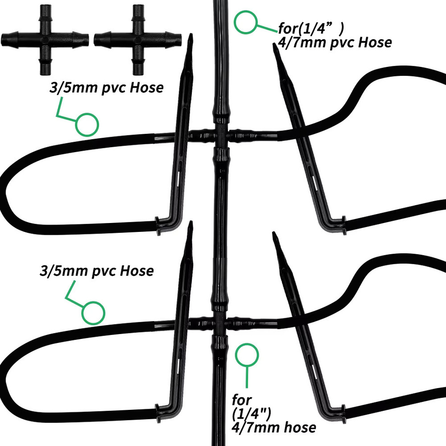 Automatisches Gewächshaus-Tropfbewässerungsset mit 4-Wege-Schlauchtruppler und PVC-Rohren für Pflanzen, Gemüse und Bonsai - Bild 3