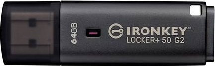 Kingston IronKey USB-Stick 64GB Schwarz USB-A - Bild 1