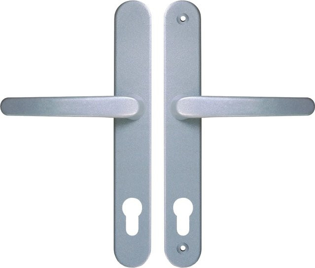 Roro Drücker-Garnitur Typ C aus Aluminium in Silber, 92 mm - Bild 1