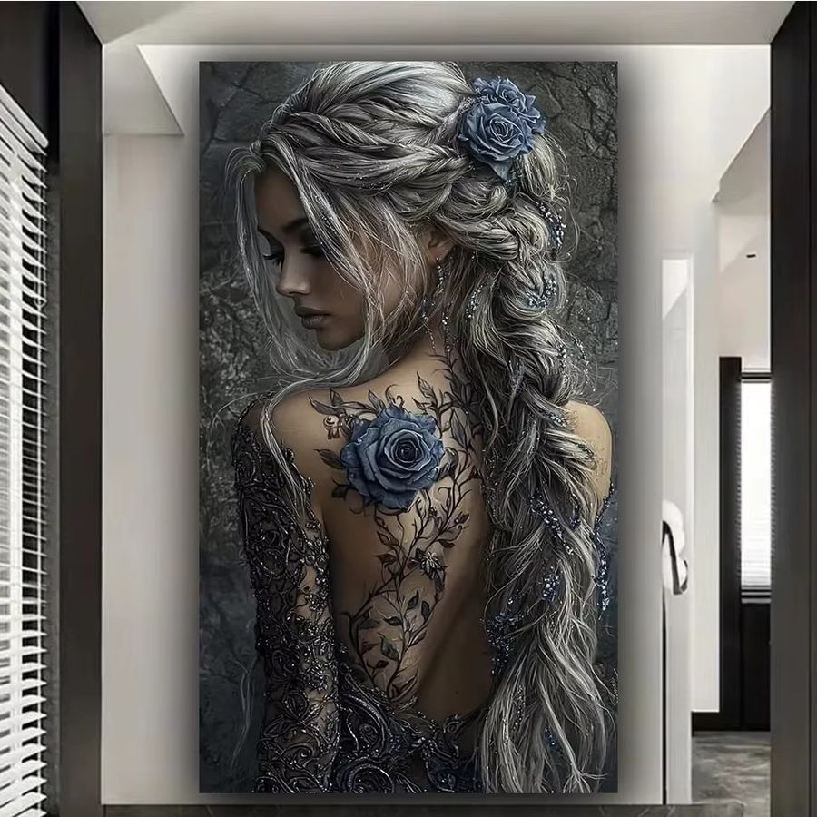 Juhua Diamantmalerei Set Tattoo Frau DIY Mosaik Kunst mit quadratischen Steinen - Bild 2