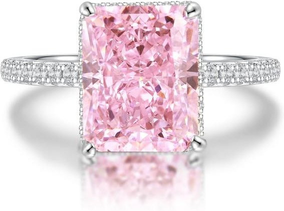 YIRAN Jewelry Verlobungsring 925 Sterling Silber, Pink, Damen - Bild 1