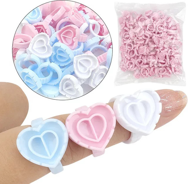 vvocci Herzförmiger Kleberringbehälter, M45 Pink, 100 Stück, Unisex - Bild 1
