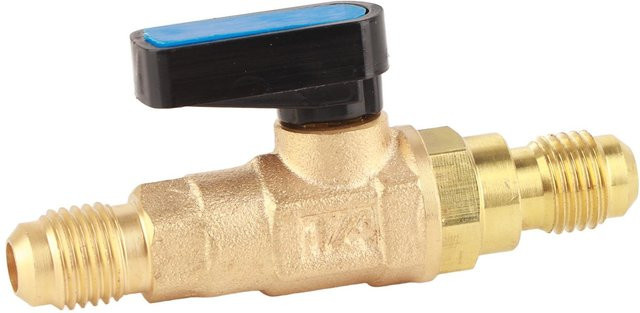 GoolRC Kugelhahn-Regelventil Adapter 1/4 SAE aus Messing in Gold für Klimaanlagen und Kühlschränke - Bild 1