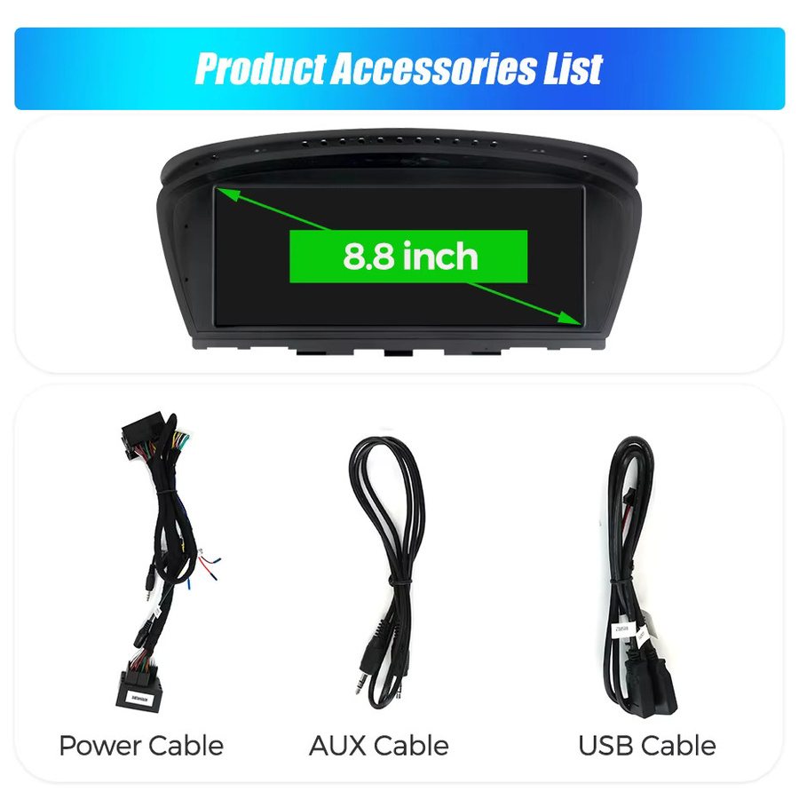 MEKEDE 8,8-Zoll QLED Multimedia-Player für BMW 3er E90 E91 E92 und 5er E60 E61 E63 E64 mit Android Auto, Apple CarPlay und Bluetooth in Schwarz - Bild 5