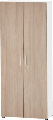 Schäfer Shop Select Schrank SET UP mit 6 Türen, abschließbar, weiß/eiche, B/T/H: 80 x 42 x 224 cm - Bild 1