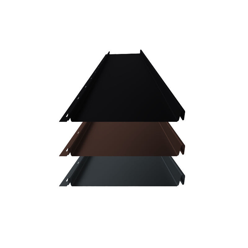 Stehfalz Panel Retro 25 von Blachotrapez GmbH aus Aluminium in Schwarz, glatt, Breite: 23,9 cm - Bild 1