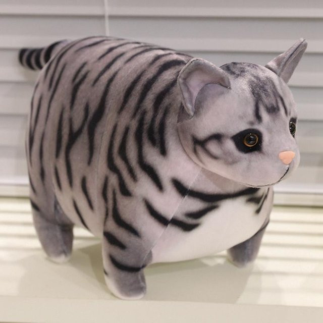 Yiran toy Fette Katze Plüschtier, Orange Braun Grau, ab 14 Jahre - Bild 1