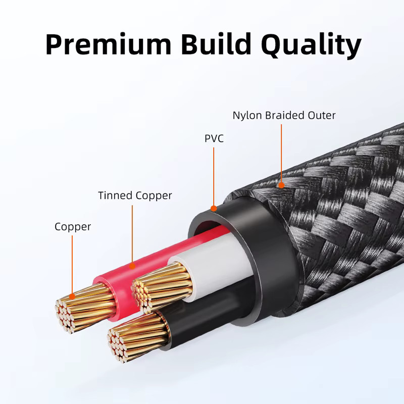 CABLETIME Klinkenadapterkabel 3,5mm auf 6,35mm TRS-Audiokabel in Schwarz für Lautsprecher und Gitarrenverstärker - Bild 3