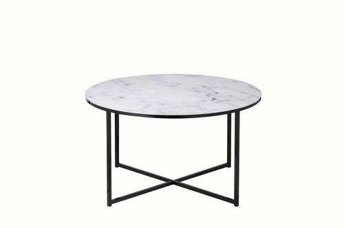 SalesFever Couchtisch aus Metall und Glas in Weiss, Breite: 80 cm, Höhe: 45 cm - Bild 1