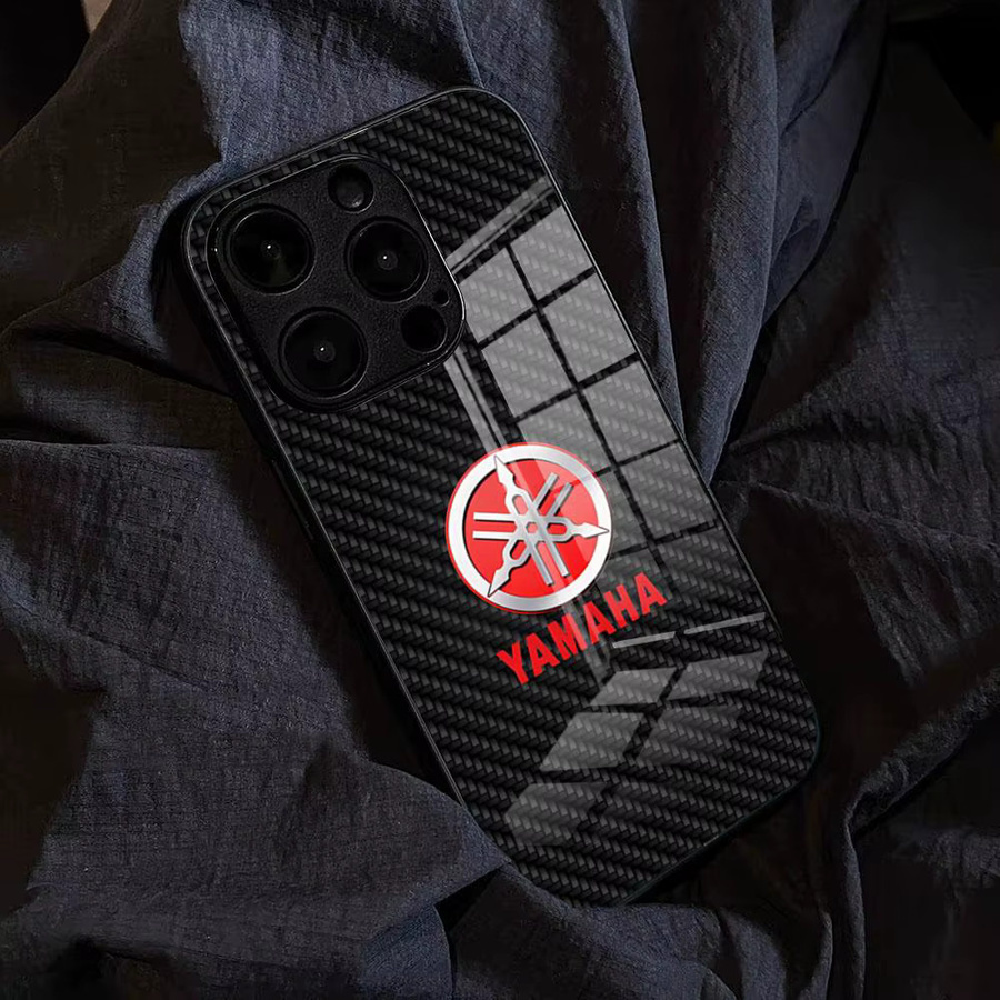 MINISO Handyhülle für iPhone in Schwarz mit stoßfester Glasabdeckung - Bild 1