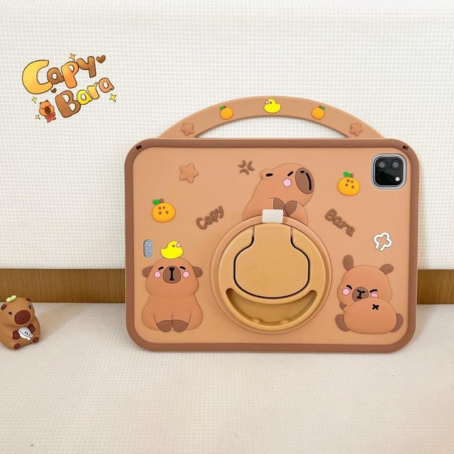 Kinder Cartoon Schutzhülle mit drehbarem Ständer für iPad und iPad Air, Farbe: Braun - Bild 1