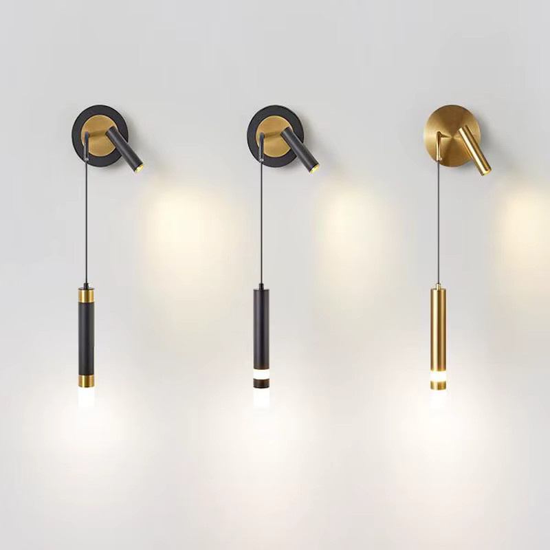 Homocean Moderne LED Wandlampe aus Metall in Gold/Messing mit Lesespot für Schlafzimmer und Hotel - Bild 2