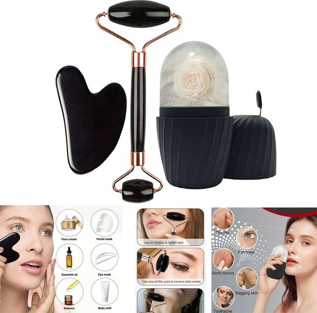 miqmi Eis-Gesichtsroller-Set, 3-teilig, Unisex - Bild 1