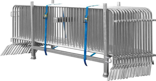 Schake Set-Absperrgitter Typ C Site Fence in Silber, 15 Stück - Bild 1