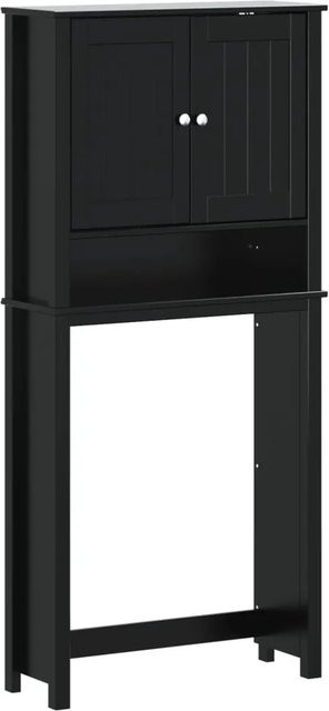 vidaXL Waschmaschinenschrank BERG aus Massivholz in Schwarz, B/T/H: 76 x 27 x 164,5 cm - Bild 1