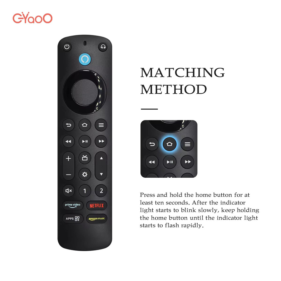 AF-V10 Alexa Fire TV Pro Fernbedienung mit Fernbedienungsfinder für Fire TV Cube und Fire TV Stick 2. und 3. Generation in Schwarz mit Bluetooth - Bild 2